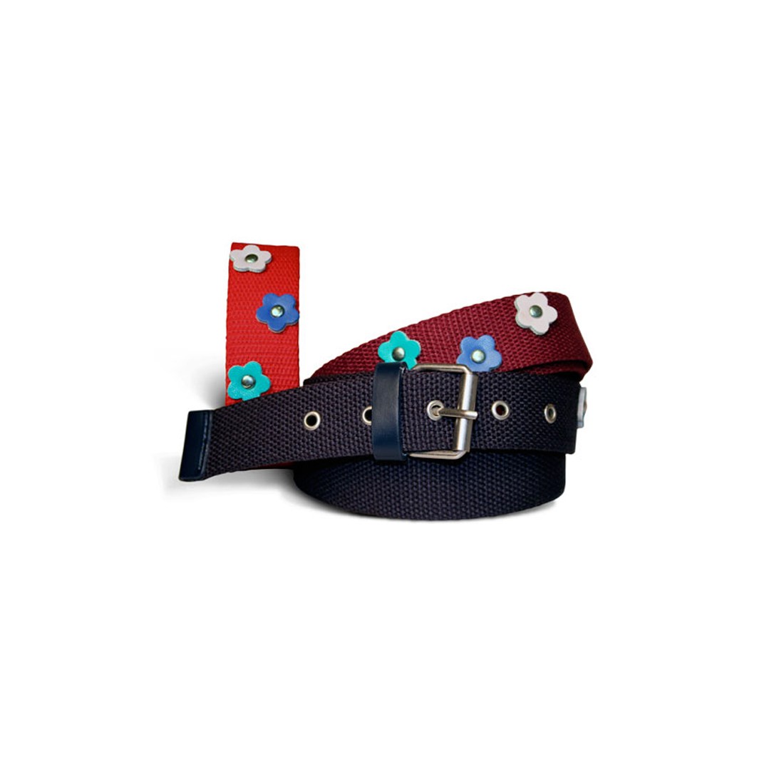 CEINTURE ENFANT POLYESTER MARINE FLEURS