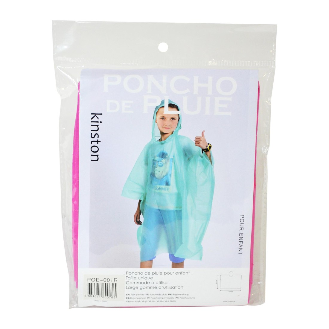 PONCHO - CAPE DE PLUIE ROSE