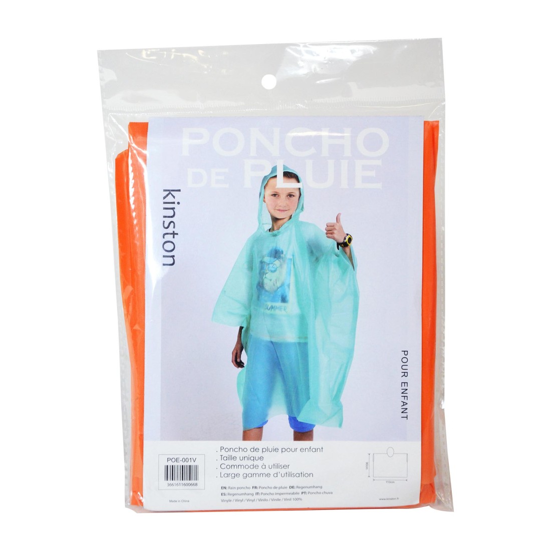 PONCHO - CAPE DE PLUIE ORANGE