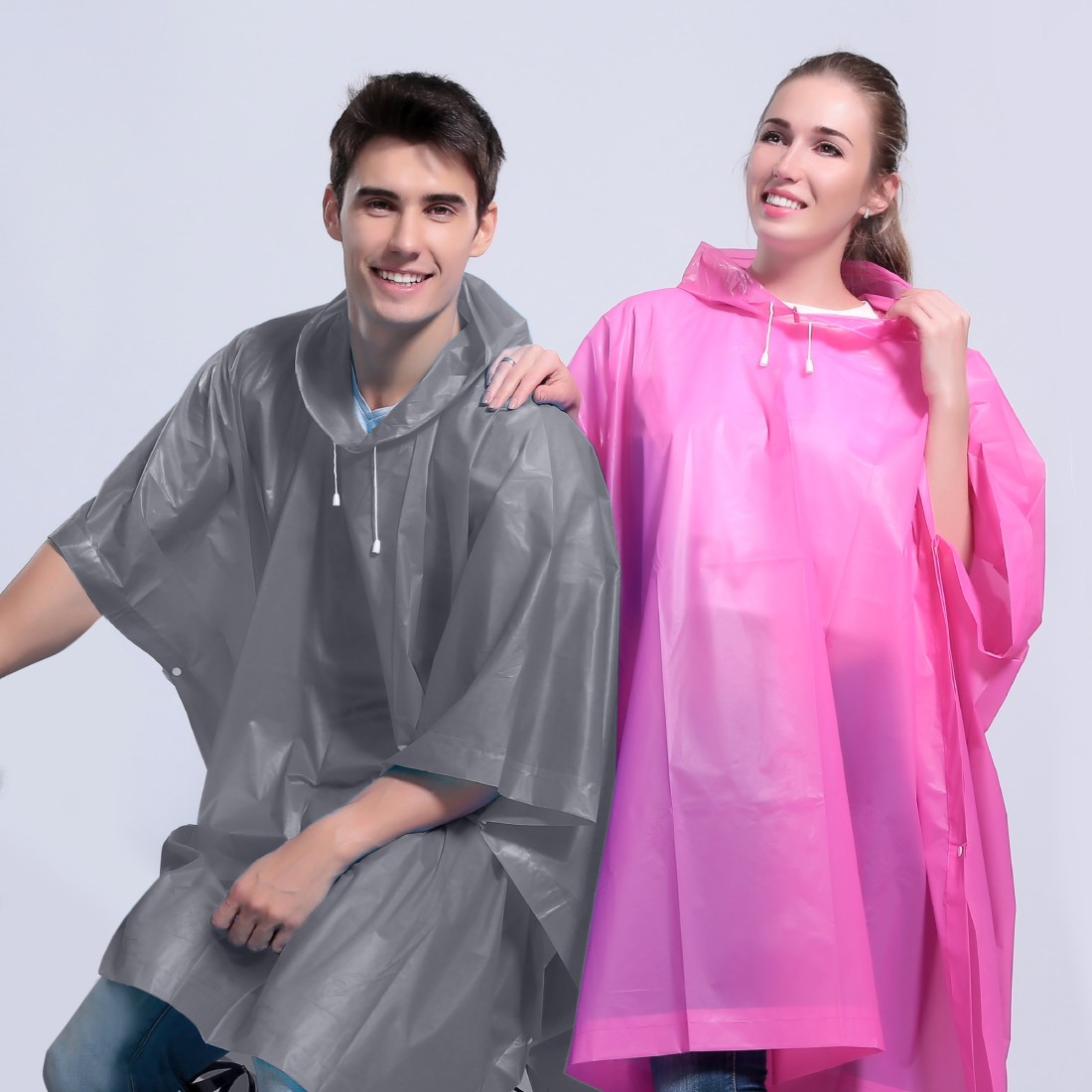 PONCHO - CAPE DE PLUIE GRIS