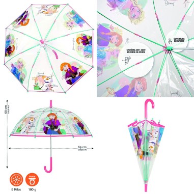 PARAPLUIE ENFANT TRANSPARENT REINE DES NEIGES 2