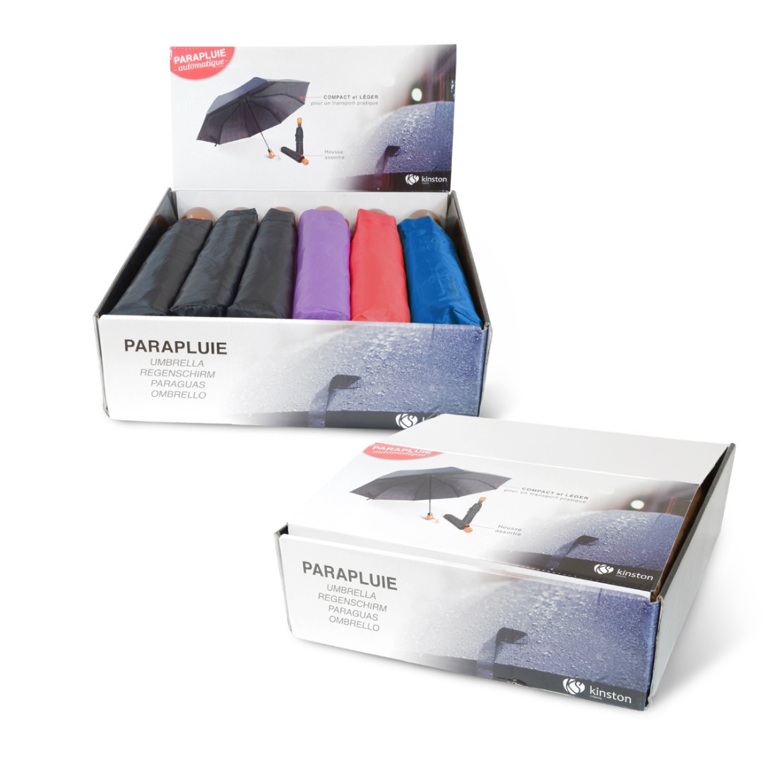 PARAPLUIE AUTOMATIQUE (PRESENTOIR DE COMPTOIR 12 PCS)