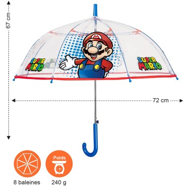 PARAPLUIE TRANSPARENT MARIO