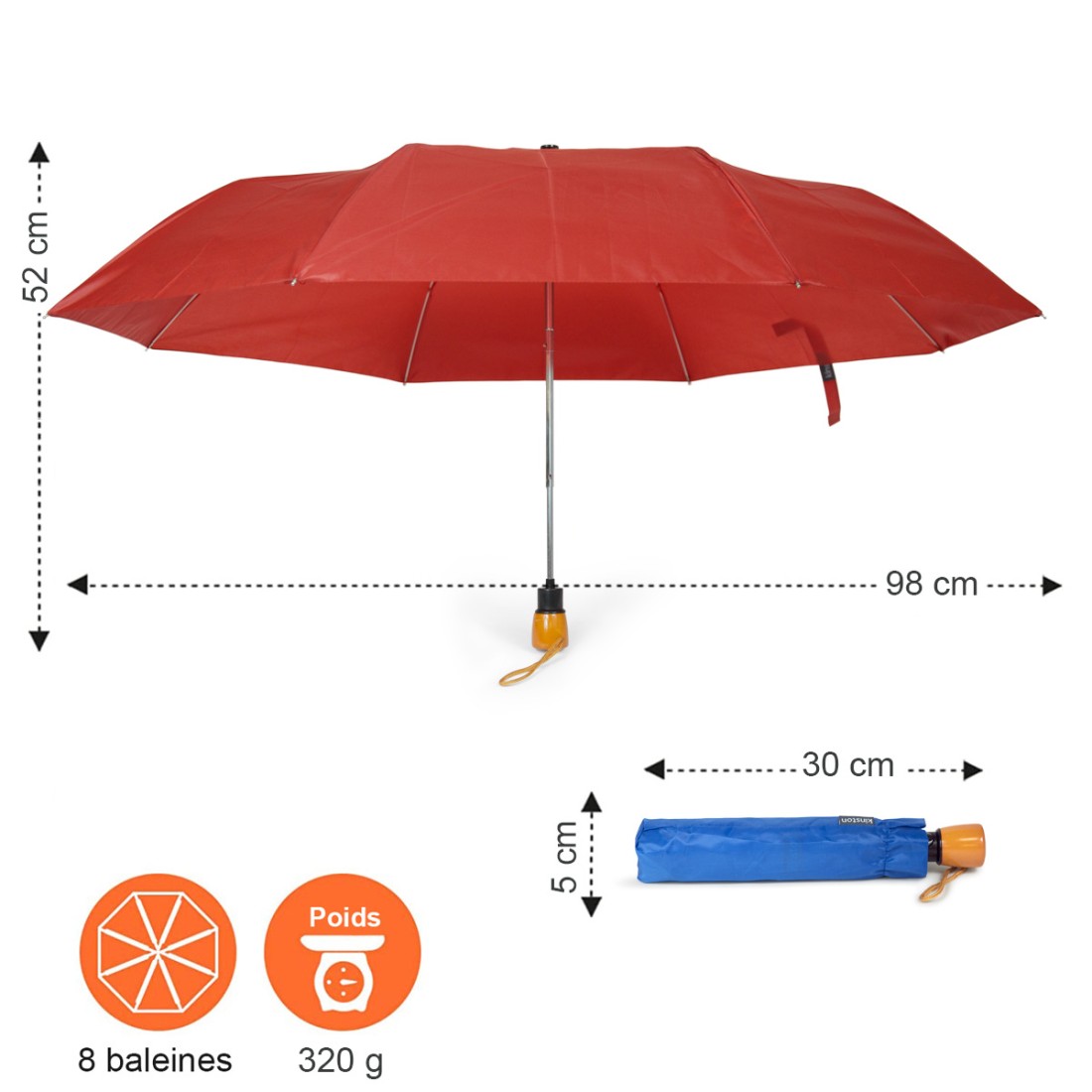 PARAPLUIE AUTOMATIQUE (PRESENTOIR DE COMPTOIR 12 PCS)