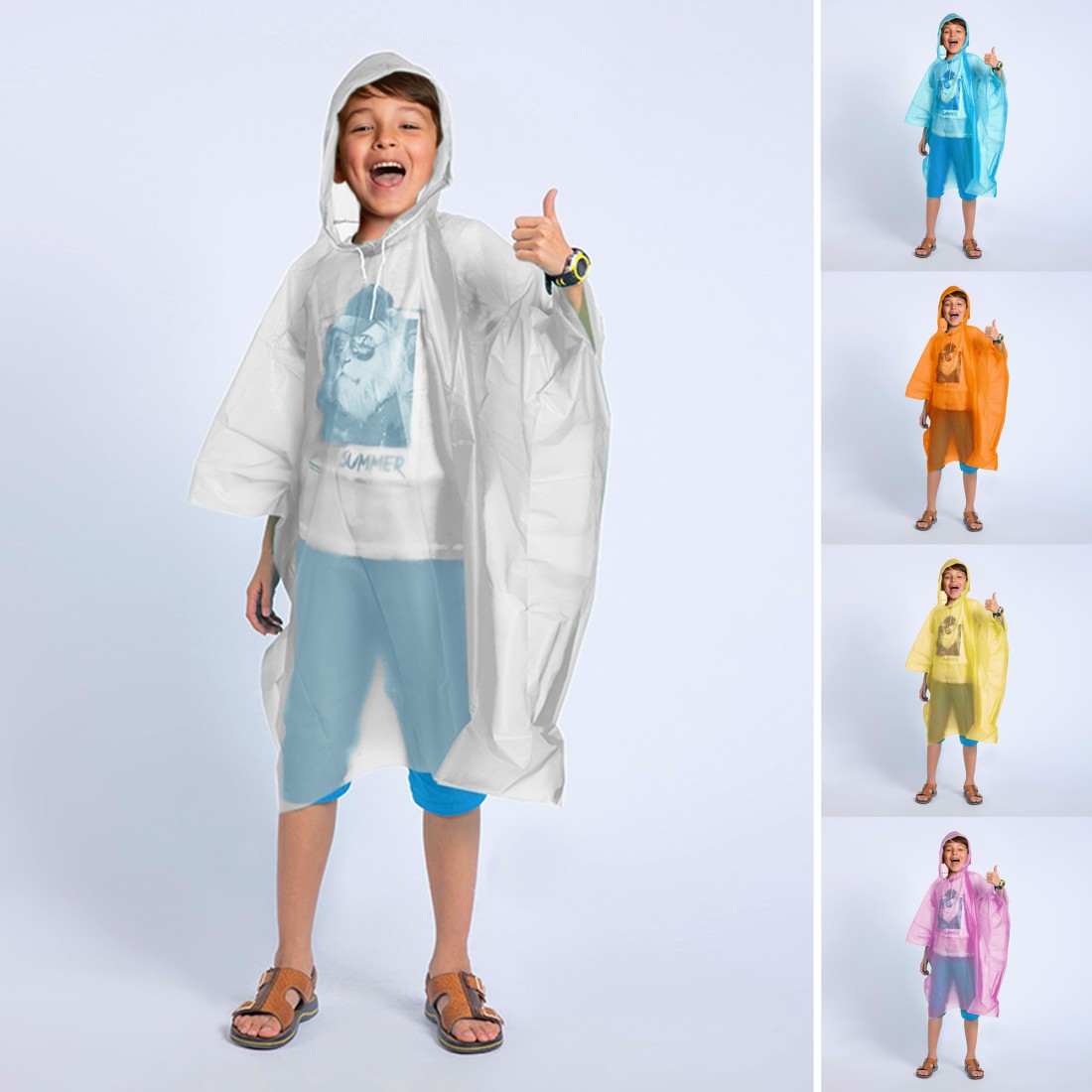 PONCHO - CAPE DE PLUIE ENFANTS / COULEURS ASSORTIES