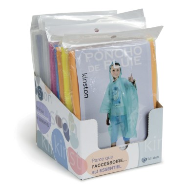 PONCHO - CAPE DE PLUIE ENFANTS / ROSE