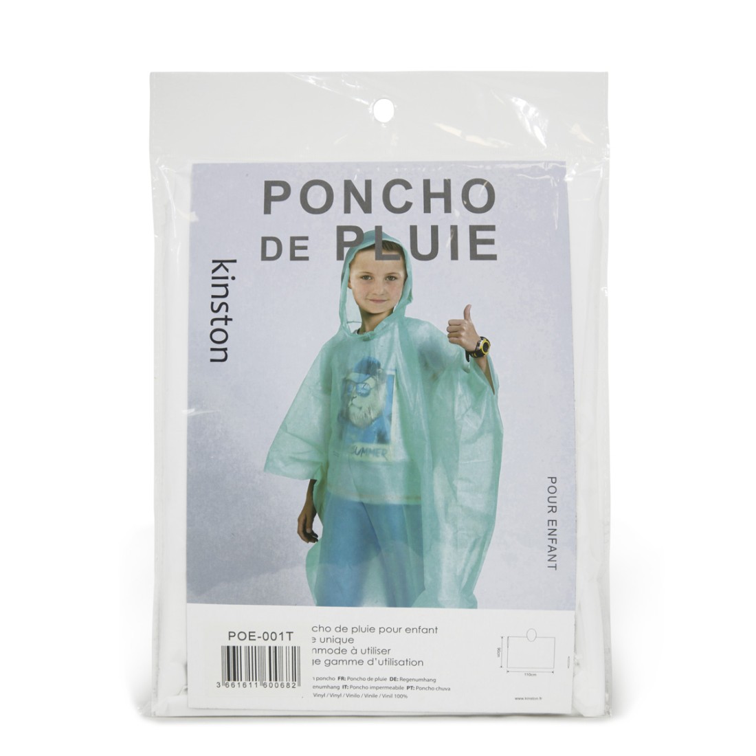 PONCHO - CAPE DE PLUIE ENFANTS / COULEURS ASSORTIES