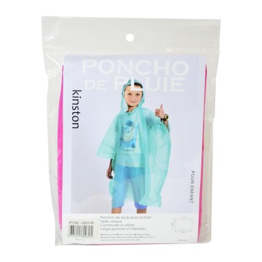 PONCHO - CAPE DE PLUIE ENFANTS / ROSE