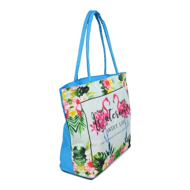 SAC PLAGE TEXTILE BLEU