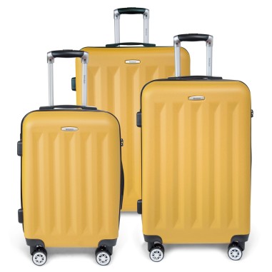 Moscou - Set de 3 valises rigides coque ABS Jaune