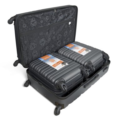 SET DE 3 VALISE ABS - 1 GRAND MODELE + 2 VALISES CABINE "LOW COST"