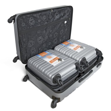 SET DE 3 VALISE ABS - 1 GRAND MODELE + 2 VALISES CABINE "LOW COST"