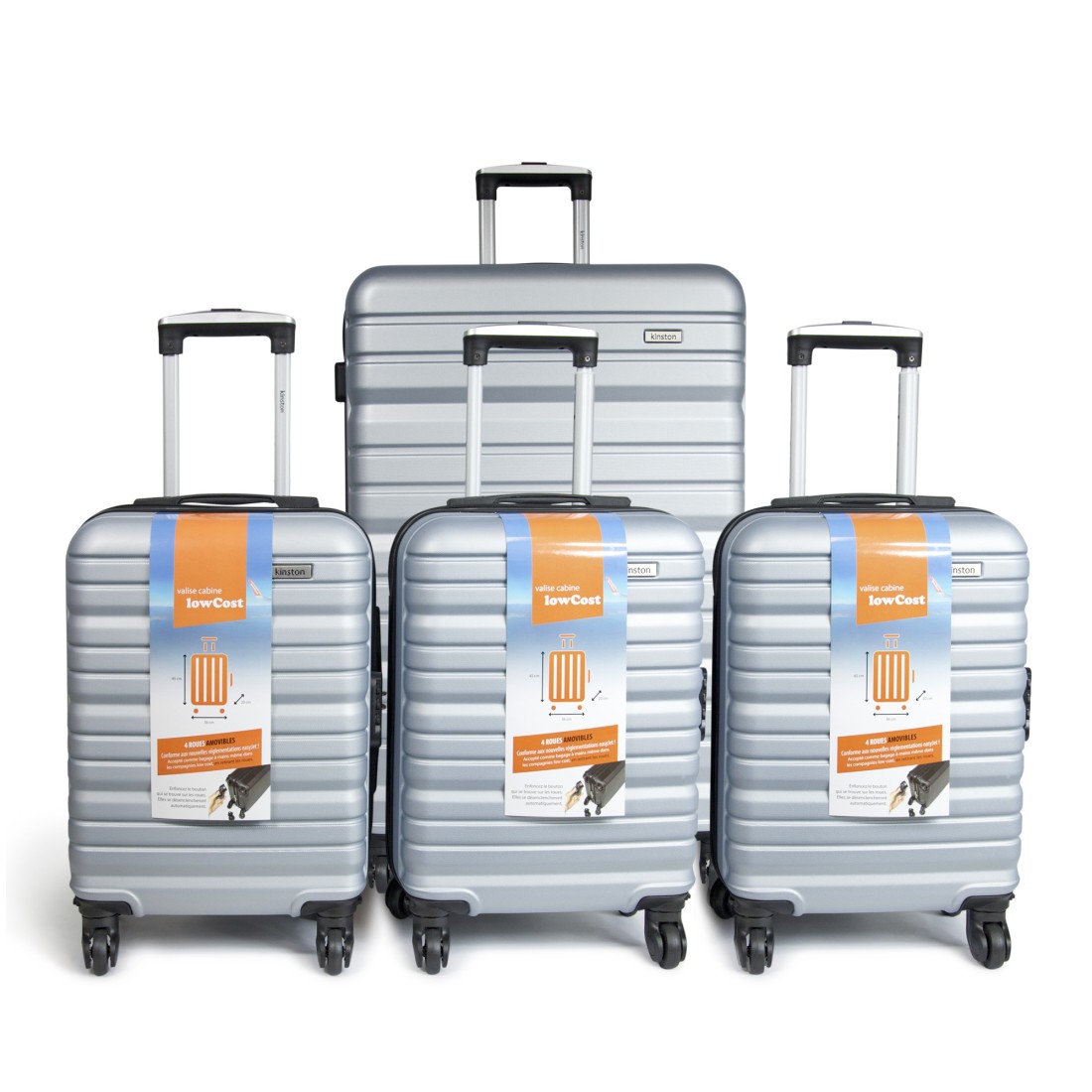 SET DE 4 VALISES ABS - 1 GRAND MODELE + 3 VALISES LOW COST