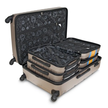 SET DE 4 VALISES ABS - 1 GRAND MODELE + 3 VALISES LOW COST